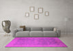 Machine Washable Oriental Pink Industrial Rug in a Living Room, wshurb2110pnk