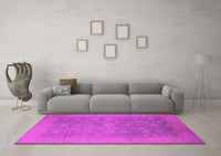 Machine Washable Oriental Pink Industrial Rug, wshurb2110pnk