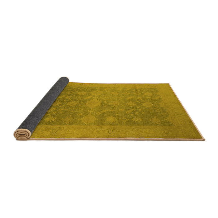 Sideview of Oriental Yellow Industrial Rug, urb2110yw