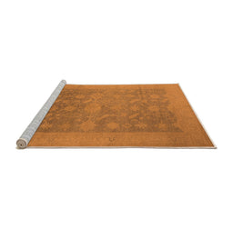 Sideview of Machine Washable Oriental Orange Industrial Area Rugs, wshurb2110org