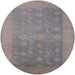 Round Mid-Century Modern Pink Oriental Rug, urb2110