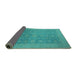 Sideview of Oriental Turquoise Industrial Rug, urb2110turq