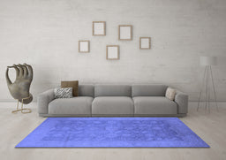 Machine Washable Oriental Blue Industrial Rug in a Living Room, wshurb2110blu