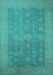 Machine Washable Oriental Turquoise Industrial Area Rugs, wshurb2110turq