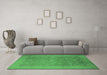 Machine Washable Oriental Emerald Green Industrial Area Rugs in a Living Room,, wshurb2110emgrn