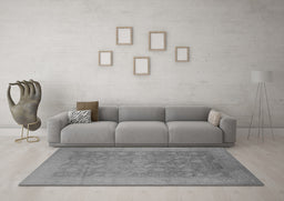 Machine Washable Oriental Gray Industrial Rug in a Living Room,, wshurb2110gry