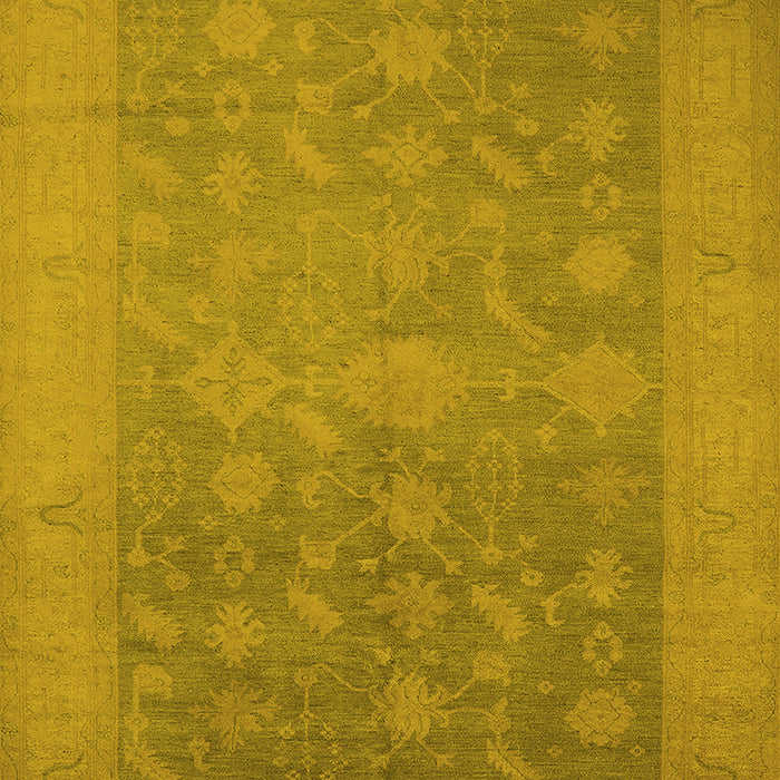 Machine Washable Oriental Yellow Industrial Rug, wshurb2110yw