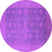 Round Oriental Purple Industrial Rug, urb2110pur