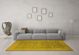 Machine Washable Oriental Yellow Industrial Rug in a Living Room, wshurb2110yw