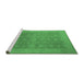 Sideview of Machine Washable Oriental Emerald Green Industrial Area Rugs, wshurb2110emgrn