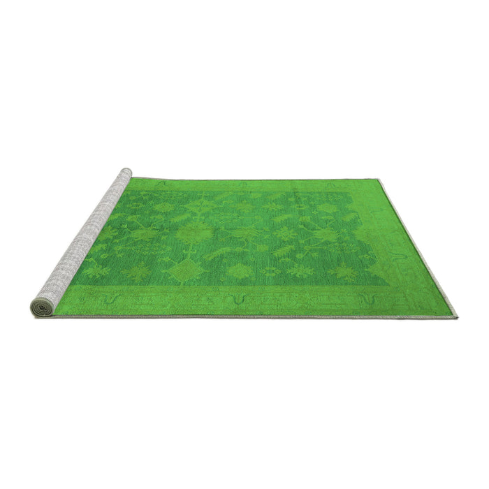 Sideview of Machine Washable Oriental Green Industrial Area Rugs, wshurb2110grn