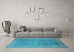 Machine Washable Oriental Light Blue Industrial Rug in a Living Room, wshurb2110lblu