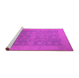 Sideview of Machine Washable Oriental Pink Industrial Rug, wshurb2110pnk
