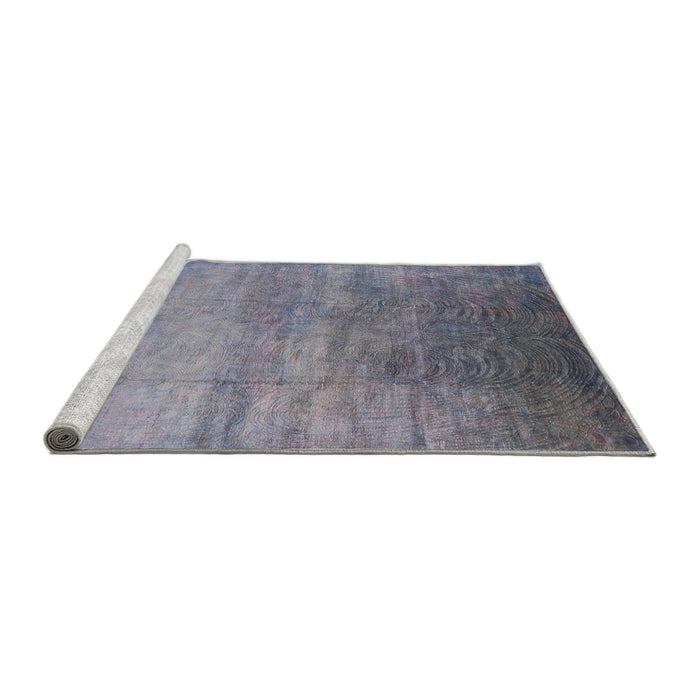 Sideview of Machine Washable Industrial Modern Blue Gray Rug, wshurb2111
