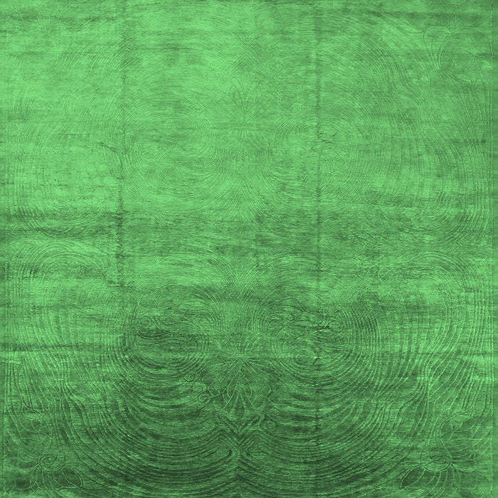 Square Oriental Emerald Green Industrial Rug, urb2111emgrn