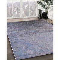 Mid-Century Modern Blue Gray Oriental Rug, urb2111