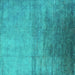 Square Oriental Turquoise Industrial Rug, urb2111turq