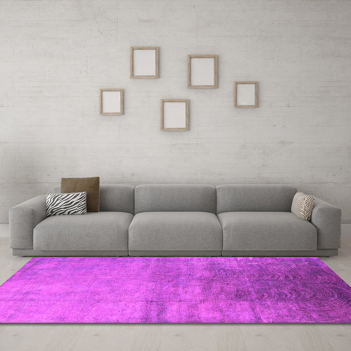 Machine Washable Oriental Pink Industrial Rug in a Living Room, wshurb2111pnk