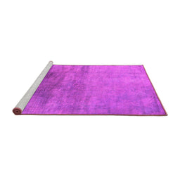 Sideview of Machine Washable Oriental Pink Industrial Rug, wshurb2111pnk