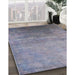 Mid-Century Modern Blue Gray Oriental Rug in Family Room, urb2111