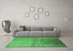 Machine Washable Oriental Emerald Green Industrial Area Rugs in a Living Room,, wshurb2111emgrn