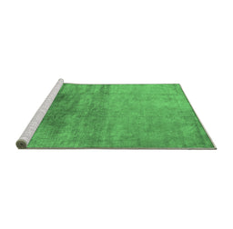 Sideview of Machine Washable Oriental Emerald Green Industrial Area Rugs, wshurb2111emgrn