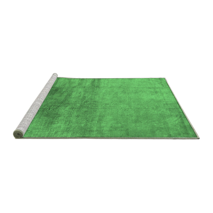 Sideview of Machine Washable Oriental Emerald Green Industrial Area Rugs, wshurb2111emgrn