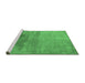 Sideview of Machine Washable Oriental Emerald Green Industrial Area Rugs, wshurb2111emgrn