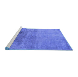 Sideview of Machine Washable Oriental Blue Industrial Rug, wshurb2111blu