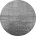 Round Machine Washable Oriental Gray Industrial Rug, wshurb2111gry