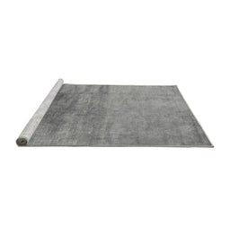 Sideview of Machine Washable Oriental Gray Industrial Rug, wshurb2111gry