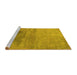 Sideview of Machine Washable Oriental Yellow Industrial Rug, wshurb2111yw