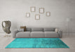 Machine Washable Oriental Turquoise Industrial Area Rugs in a Living Room,, wshurb2111turq