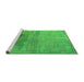 Sideview of Machine Washable Oriental Green Industrial Area Rugs, wshurb2111grn