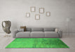 Machine Washable Oriental Green Industrial Area Rugs in a Living Room,, wshurb2111grn