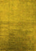 Machine Washable Oriental Yellow Industrial Rug, wshurb2111yw