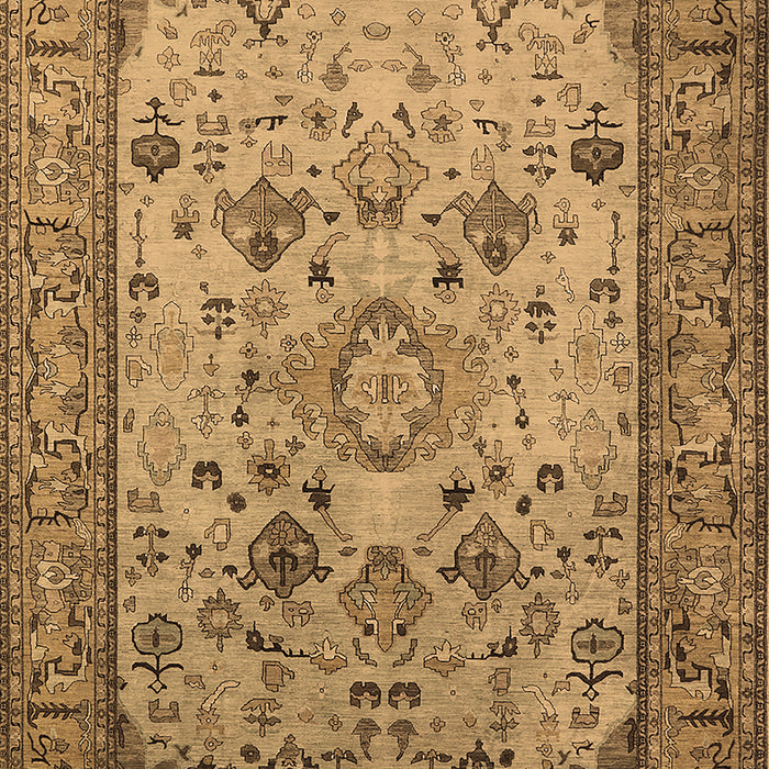 Machine Washable Oriental Brown Industrial Rug, wshurb2112brn
