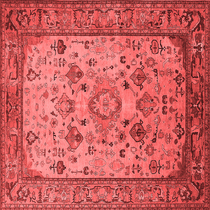 Machine Washable Oriental Red Industrial Rug, wshurb2112red