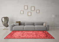 Machine Washable Oriental Red Industrial Rug, wshurb2112red