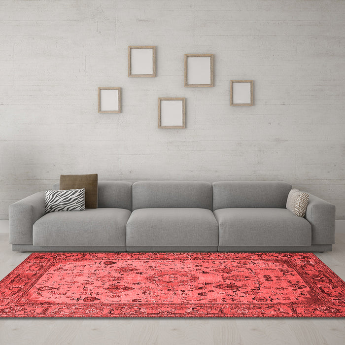 Industrial Red Washable Rugs