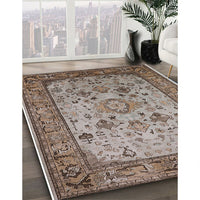 Mid-Century Modern Reddish Brown Oriental Rug, urb2112