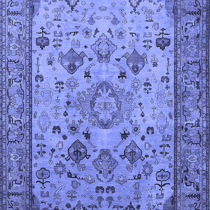 Machine Washable Oriental Blue Industrial Rug, wshurb2112blu