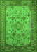 Machine Washable Oriental Green Industrial Area Rugs, wshurb2112grn