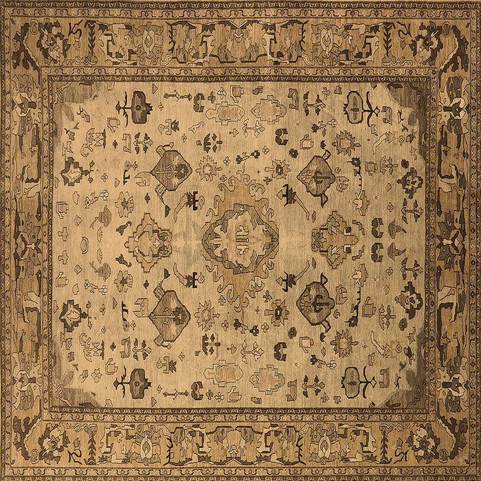 Square Oriental Brown Industrial Rug, urb2112brn