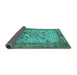 Sideview of Oriental Turquoise Industrial Rug, urb2112turq