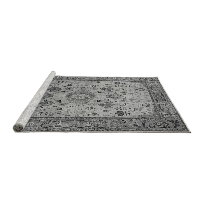 Sideview of Machine Washable Oriental Gray Industrial Rug, wshurb2112gry