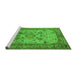 Sideview of Machine Washable Oriental Green Industrial Area Rugs, wshurb2112grn