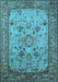 Machine Washable Oriental Light Blue Industrial Rug, wshurb2112lblu