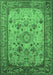 Machine Washable Oriental Emerald Green Industrial Area Rugs, wshurb2112emgrn