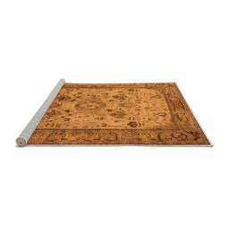 Sideview of Machine Washable Oriental Orange Industrial Area Rugs, wshurb2112org
